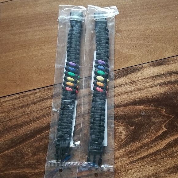 PRIDE  2 paracord bracelets set of 2 matching - Picture 7 of 9